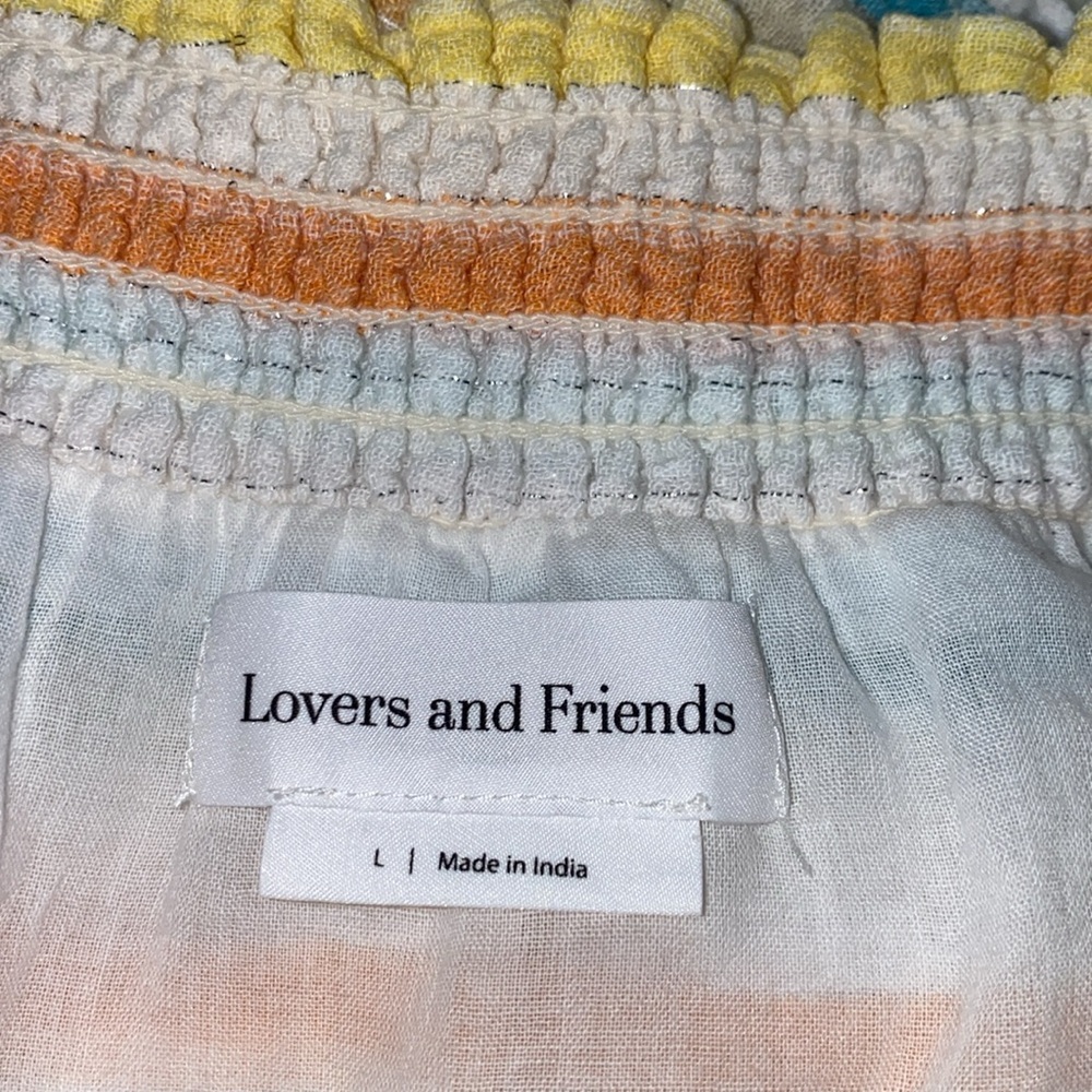 Lovers + Friends Womens Mini “Liv Dress” Layered Ruffles, Spring Rainbow, Large - Picture 10 of 10